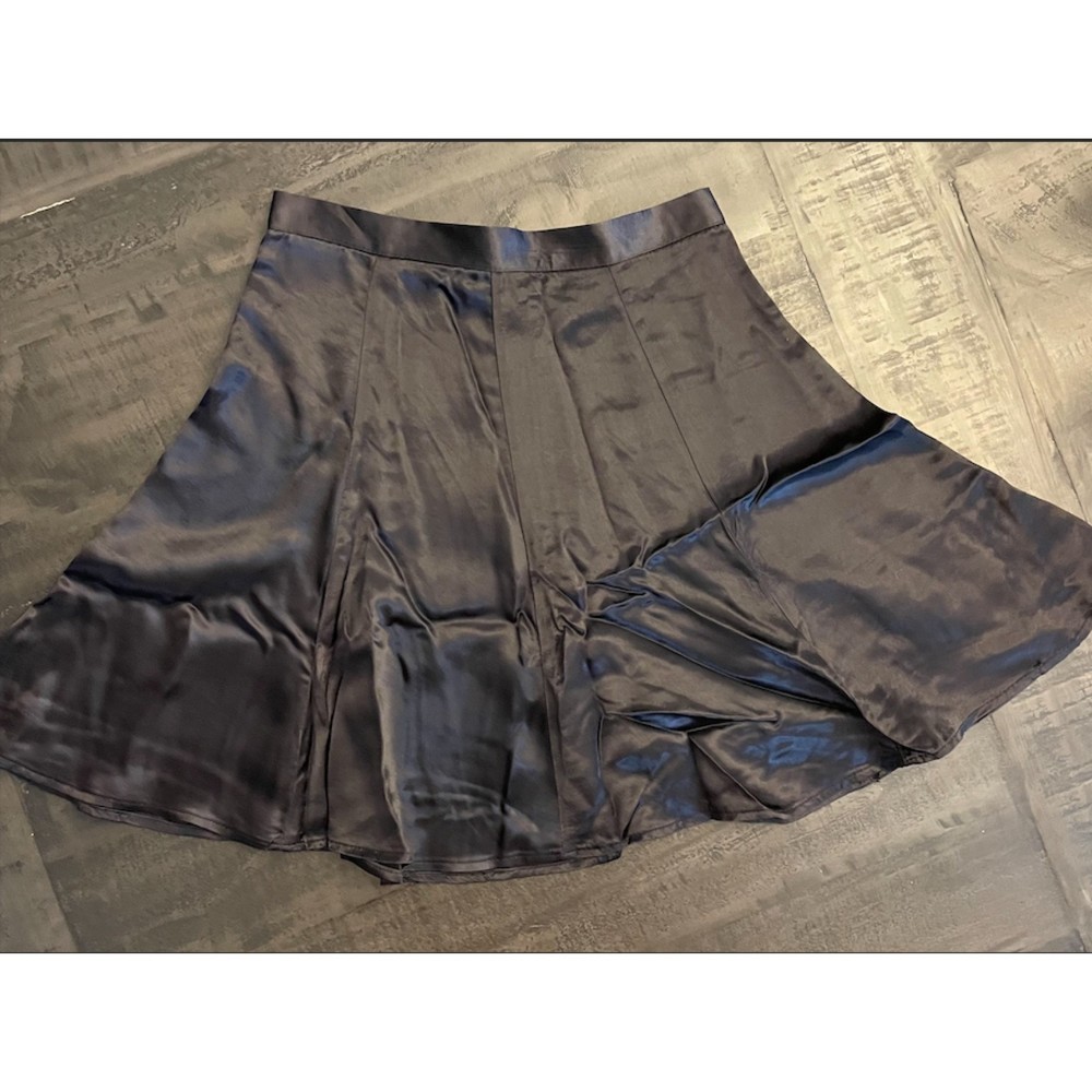 Star CCC Vintage 90's Black Satin Mini SKater/Circle Skirt - Sz 7 Juniors